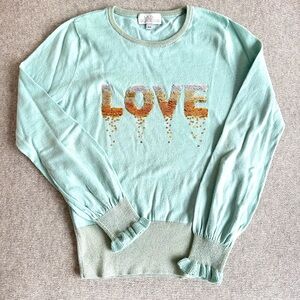 Wildfox Mint Green 'LOVE' Sweater